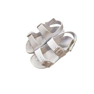 Harper Canyon White Double-Buckle Sandals For Kids Size 11 Adjustable Straps